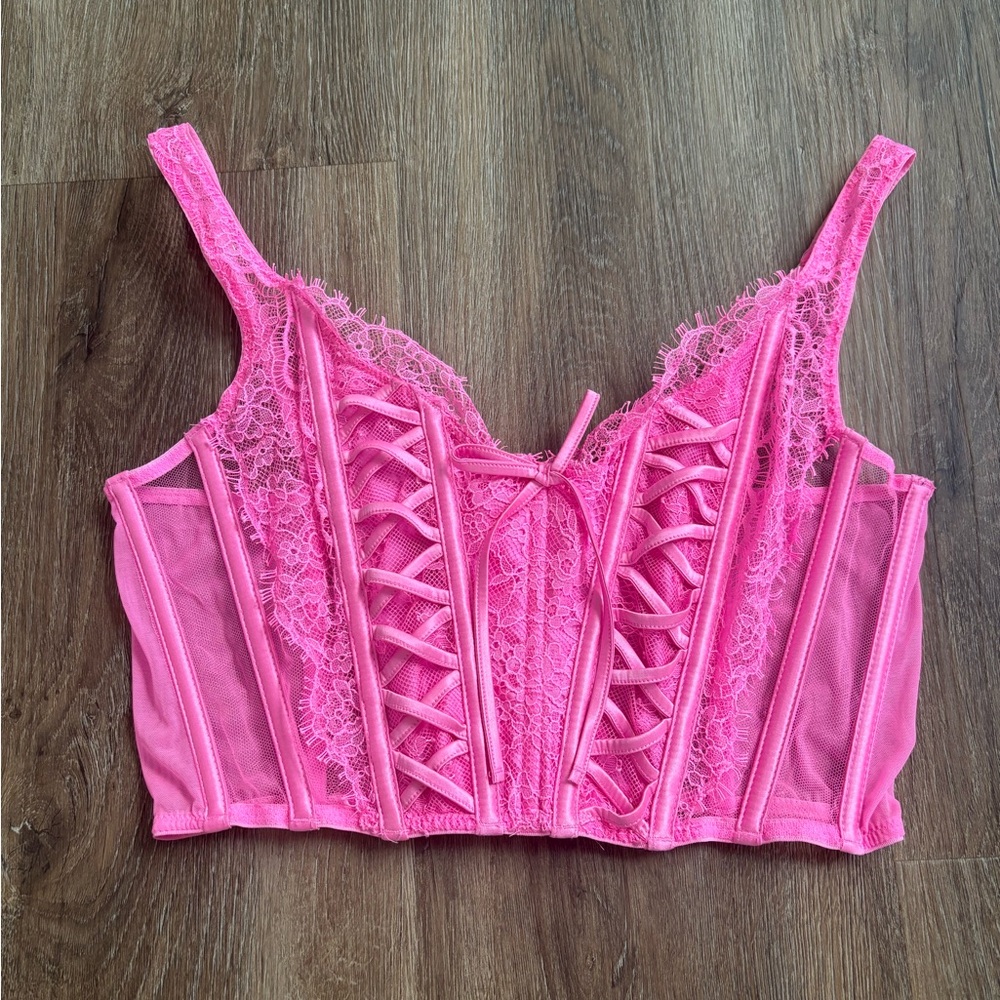 Victoria's Secret Pink Corset with Lattice Detail